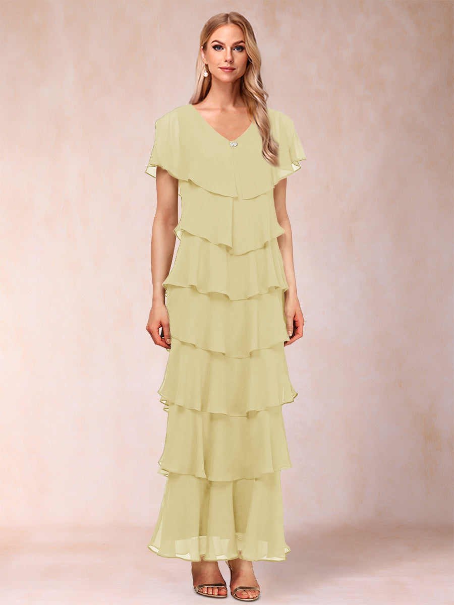 Mirabelle Dawn Yellow front view mother of the bride dress