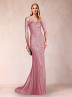 Lara Mae Mauve front view mother of the bride dress