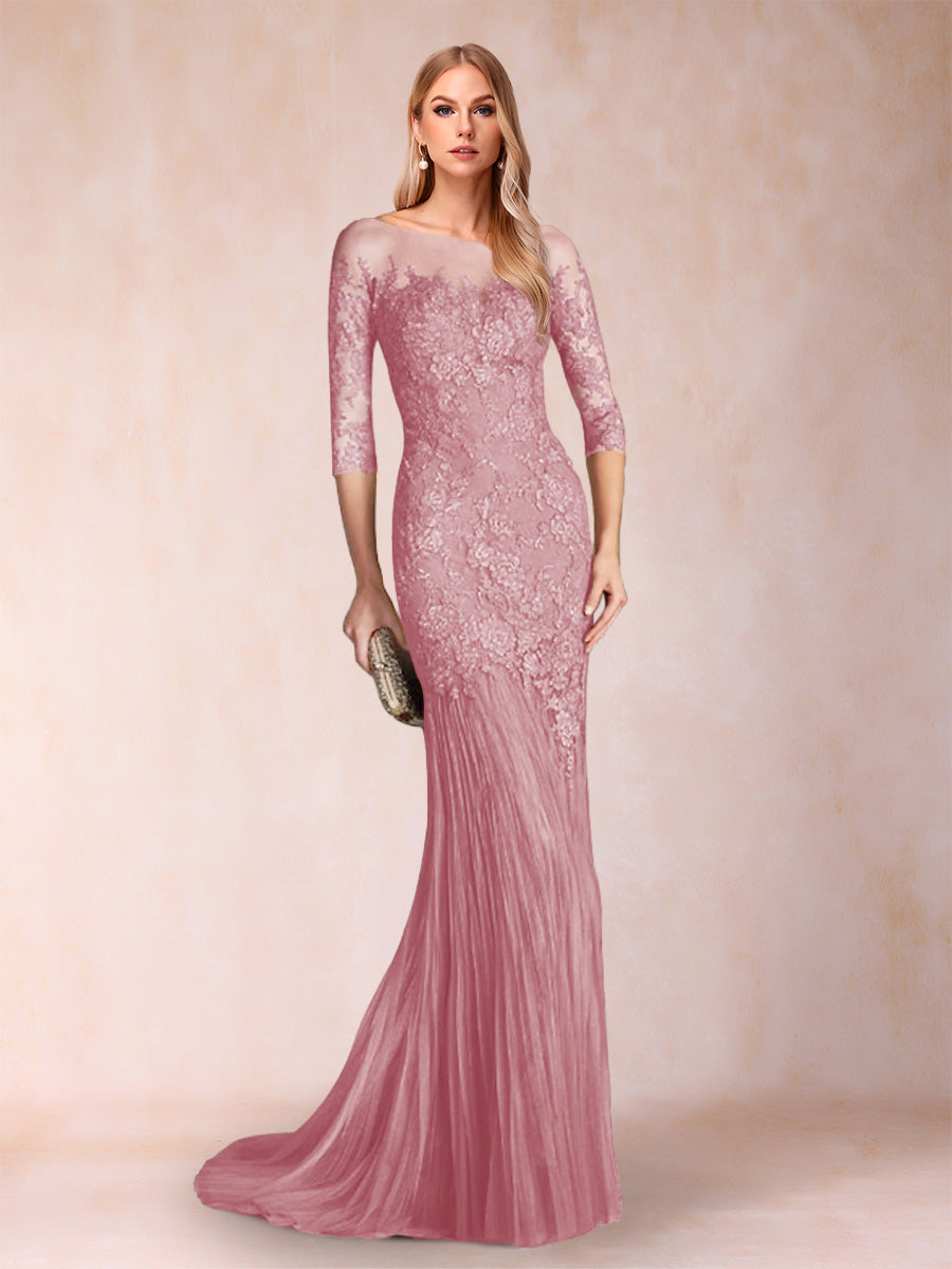 Lara Mae Mauve front view mother of the bride dress