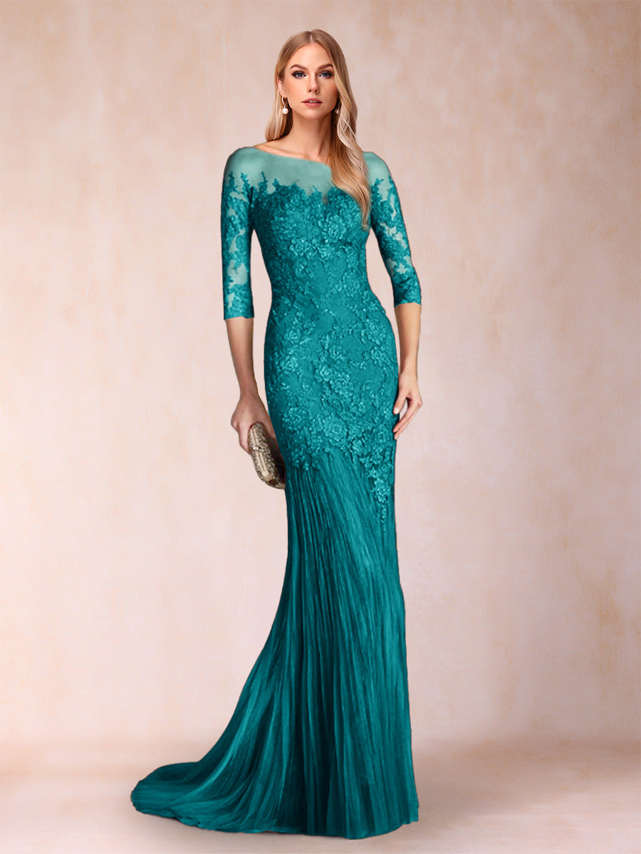 Lara Mae Peacock front view mother of the bride dress