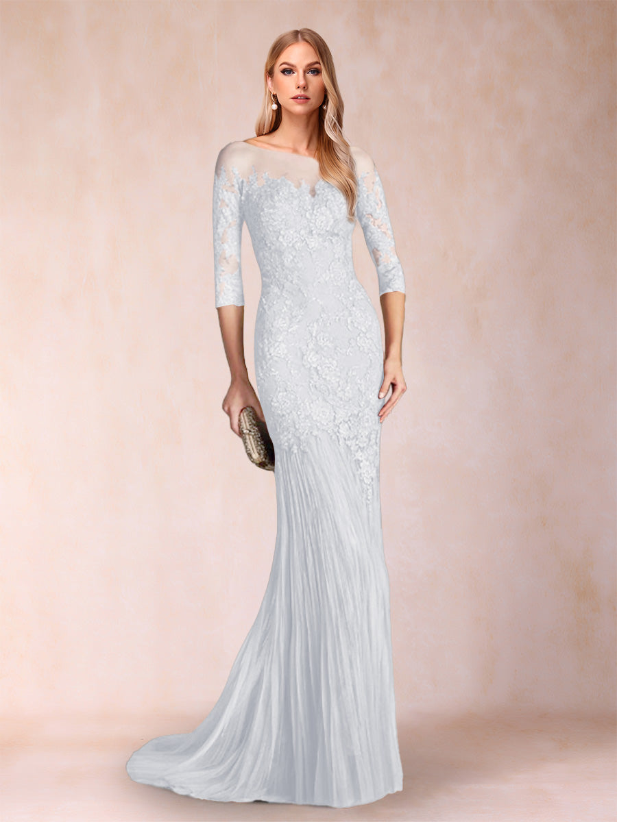 Lara Mae White front view mother of the bride dress