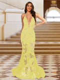 Cyra daffodil front view prom dress