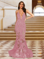 Cyra mauve front view prom dress