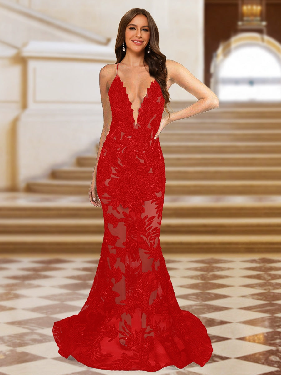 Cyra red front view prom dress