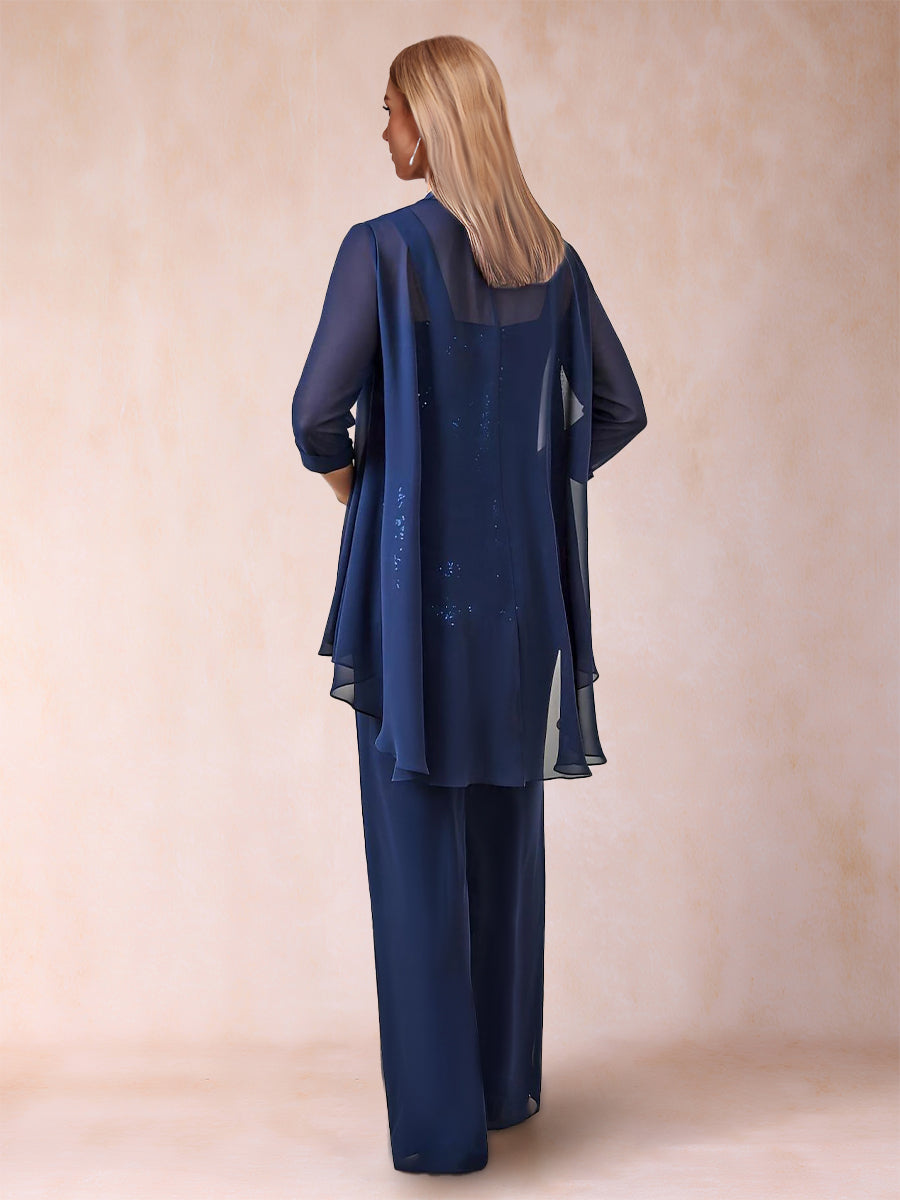 Margot navy blue back view mother of the bride outfit