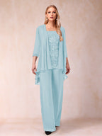 Margot sky blue front view mother of the bride outfit