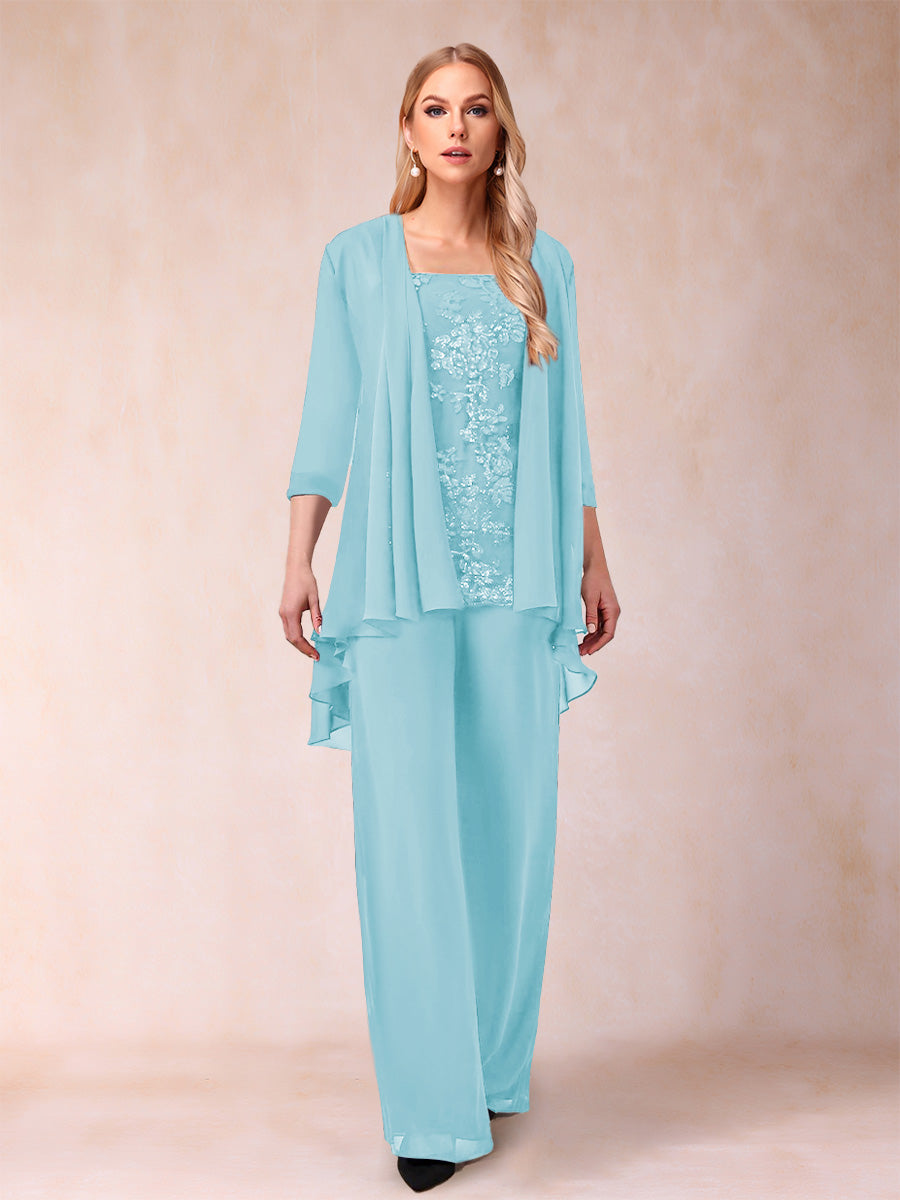 Margot sky blue alternate front view 2 mother of the bride outfit