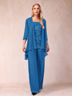 Margot ocean blue front view mother of the bride outfit
