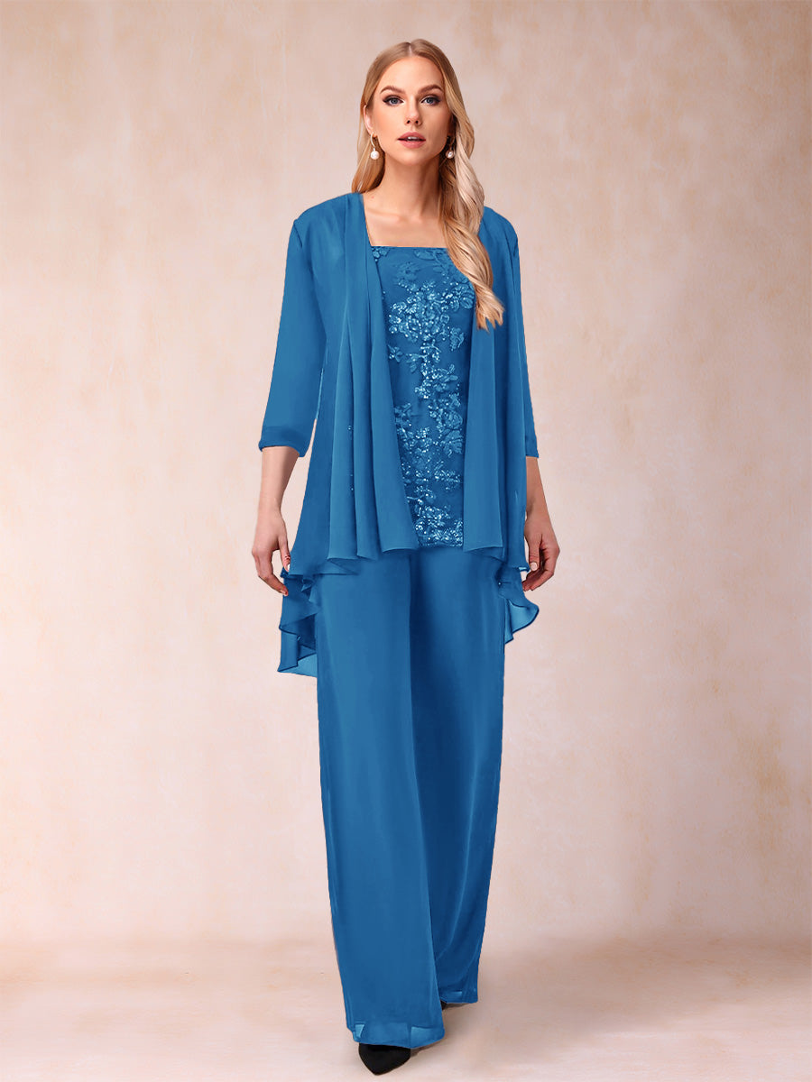 Margot ocean blue front view mother of the bride outfit