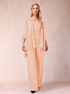 Margot peach front view mother of the bride outfit