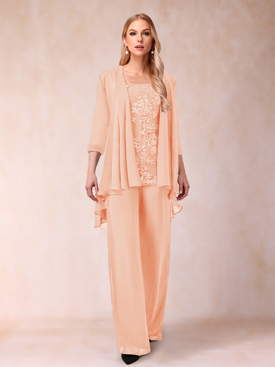 Margot peach front view mother of the bride outfit