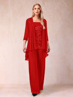 Margot red front view mother of the bride outfit