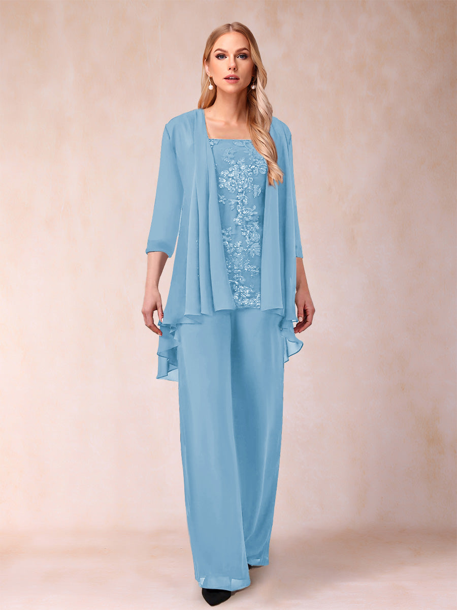 Margot sky blue alternate front view 3 mother of the bride outfit