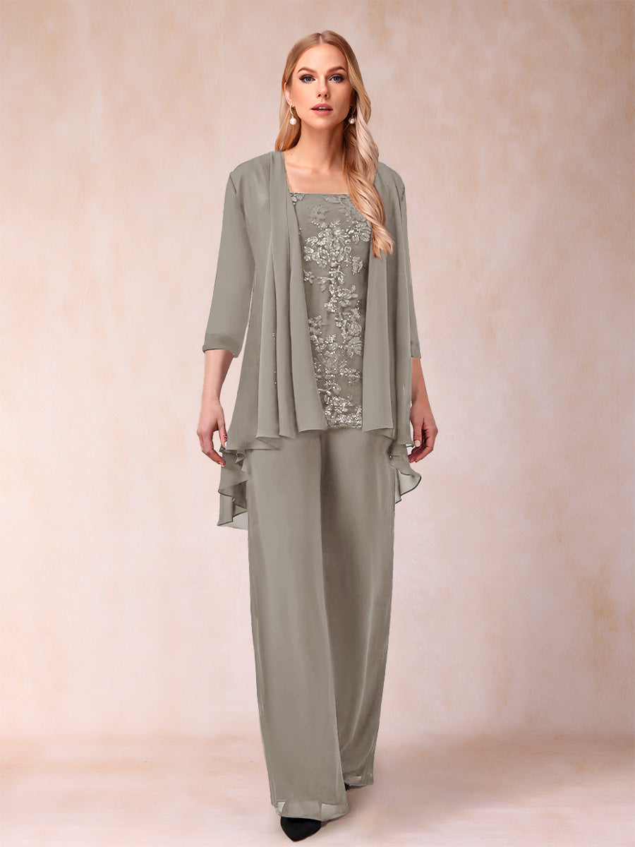 Margot taupe front view mother of the bride outfit