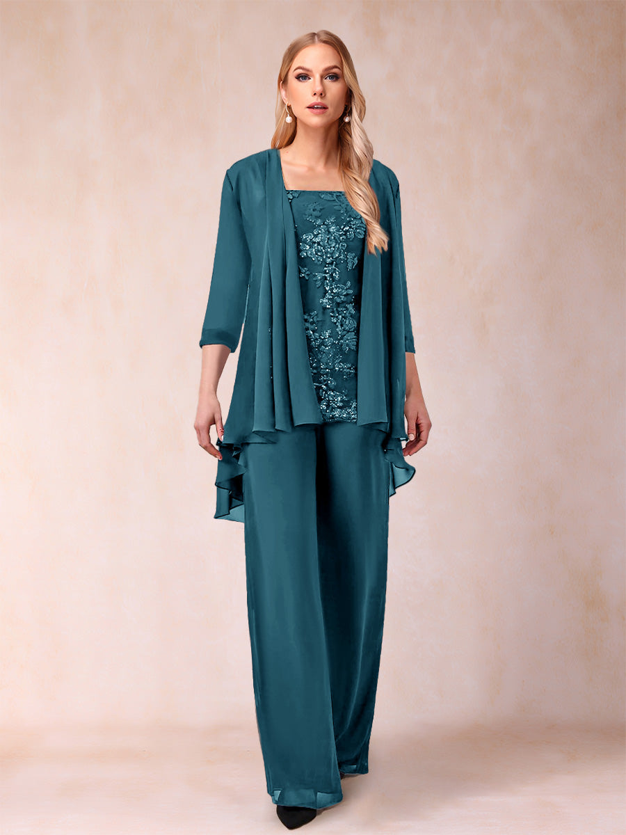 Margot teal front view mother of the bride outfit
