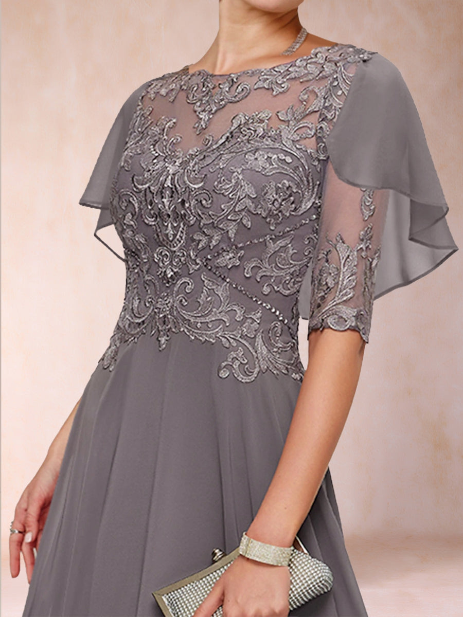 Tivoli Steel Grey side view wedding guest dress