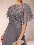 Tivoli Steel Grey side view wedding guest dress