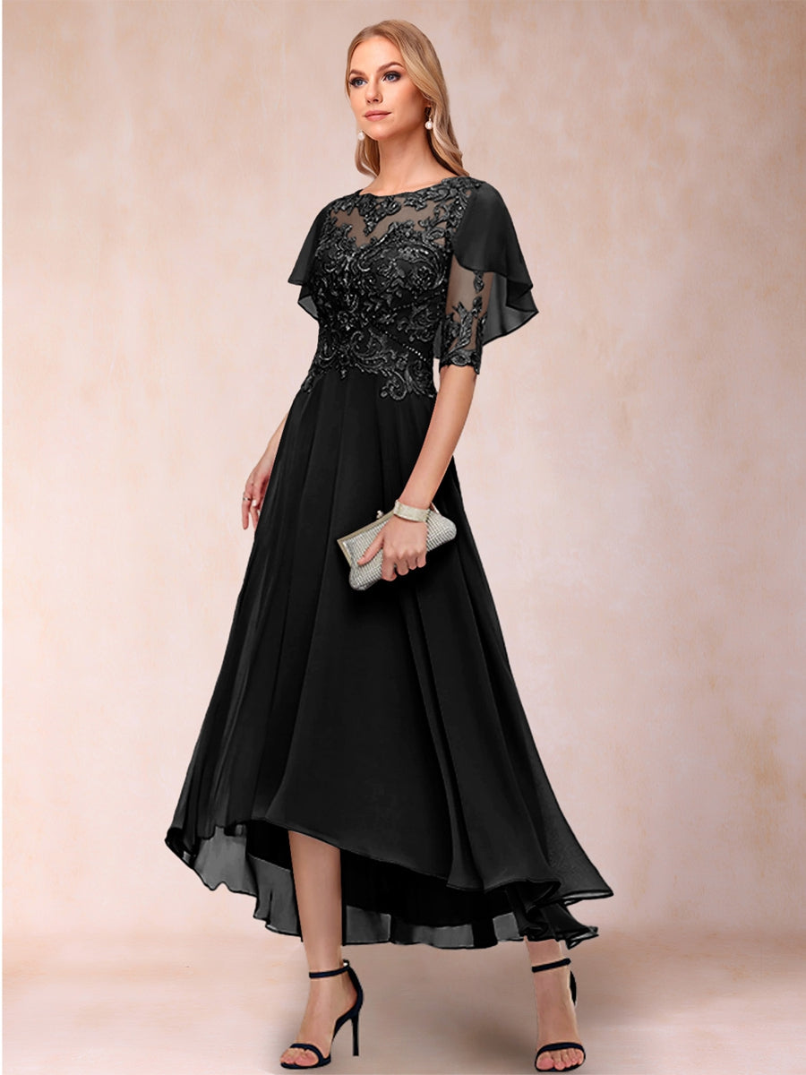 Tivoli Black front view wedding guest dress