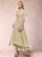Brielle Mae Champagne back view mother of the bride dress