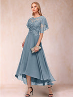 Tivoli Dusty Blue front view wedding guest dress