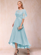 Brielle Mae Sky Blue front view mother of the bride dress