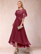 Brielle Mae Burgundy back view mother of the bride dress