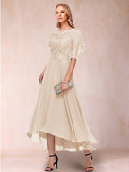 Tivoli Champagne front view wedding guest dress