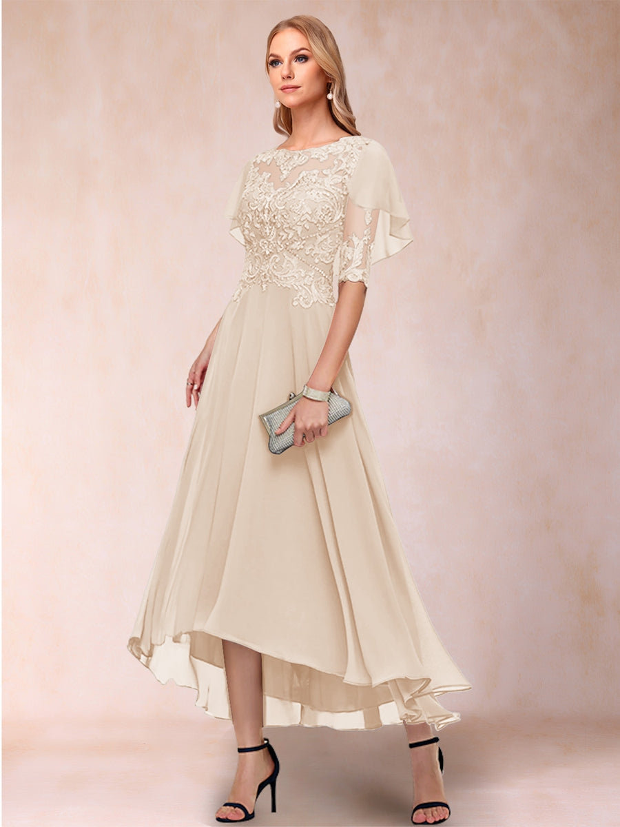 Tivoli Champagne front view wedding guest dress