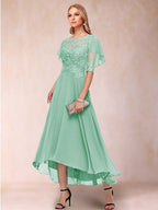 Brielle Mae Mint Green front view mother of the bride dress