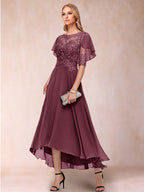 Brielle Mae Plum back view mother of the bride dress