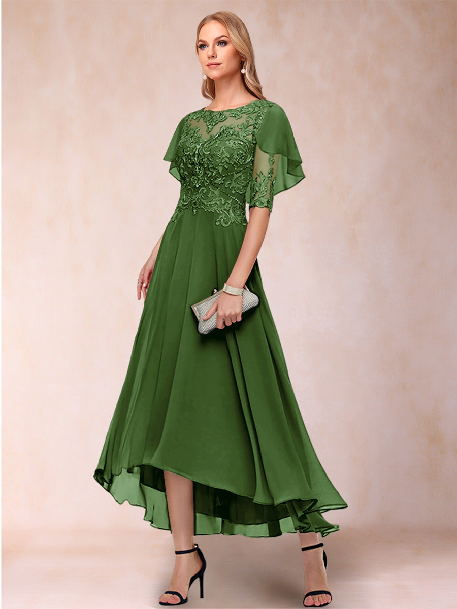 Tivoli Olive Green front view wedding guest dress