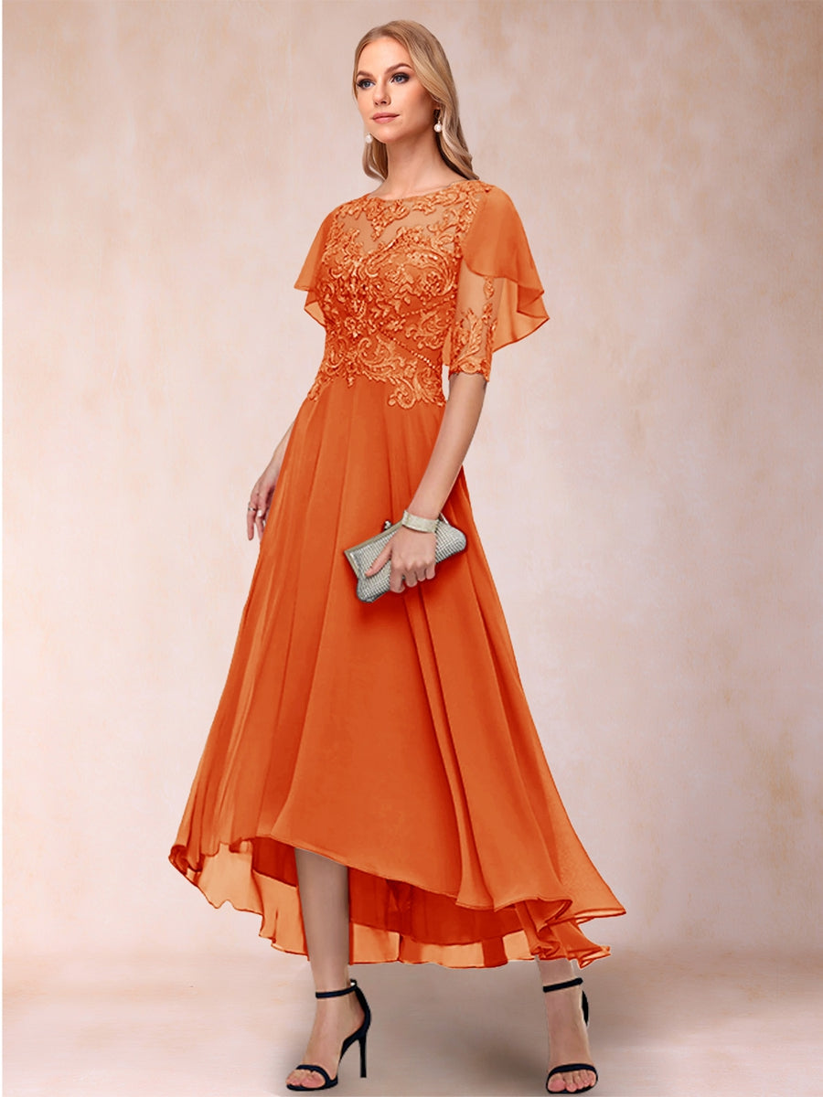 Brielle Mae Orange front view mother of the bride dress