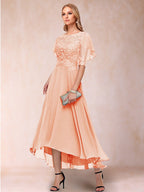 Brielle Mae Peach front view mother of the bride dress