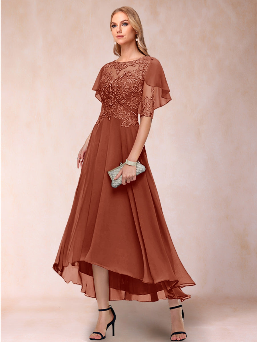 Tivoli Rust front view wedding guest dress