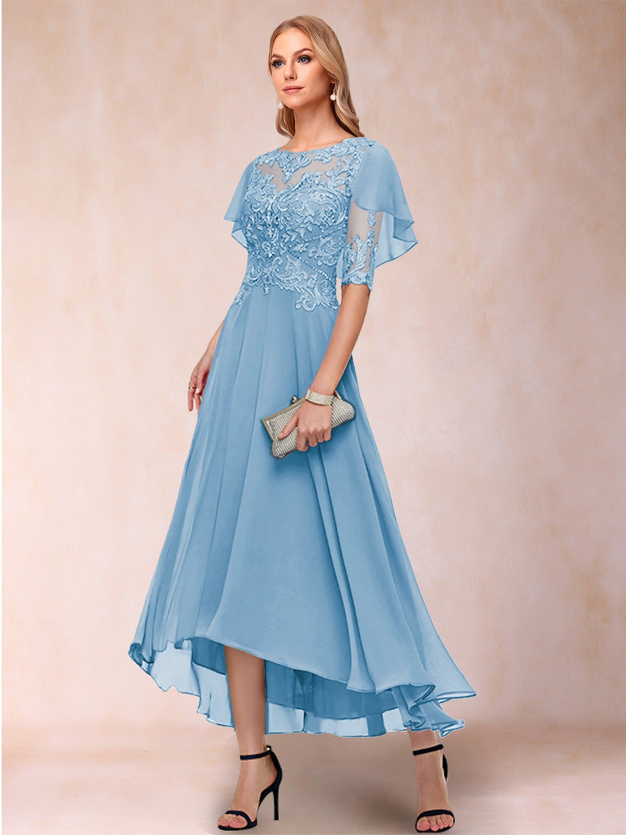 Brielle Mae Sky Blue side view mother of the bride dress