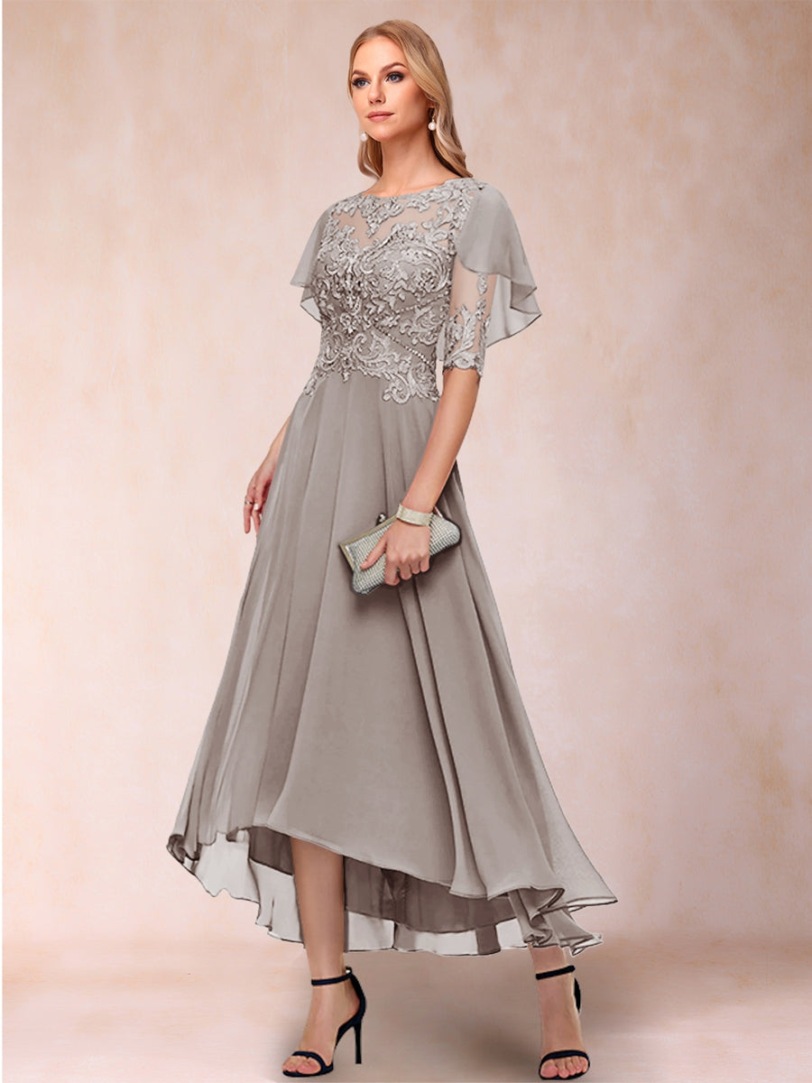 Tivoli Taupe front view wedding guest dress