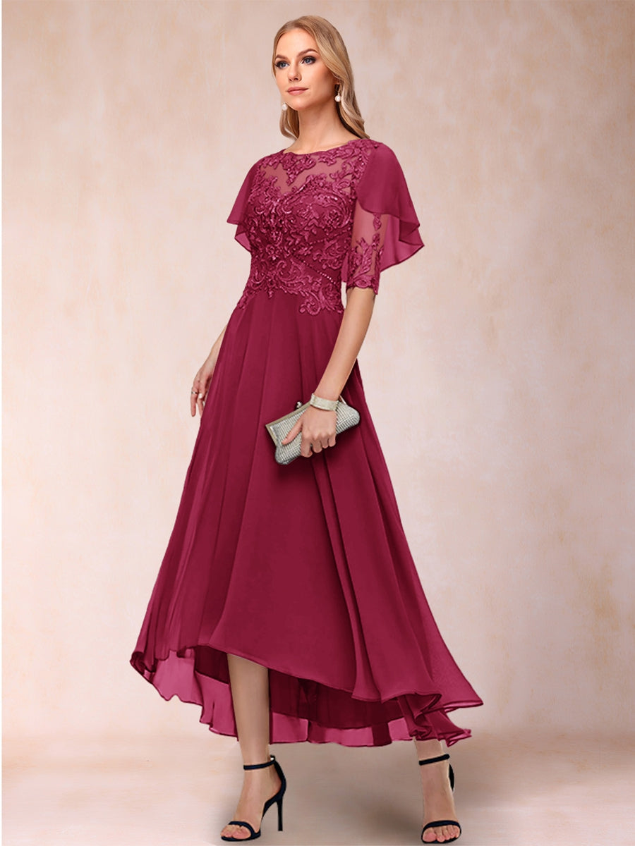 Tivoli Burgundy side view wedding guest dress