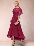 Brielle Mae Burgundy side view mother of the bride dress