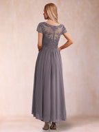 Gia Mae Steel Blue bodice detail mother of the bride dress