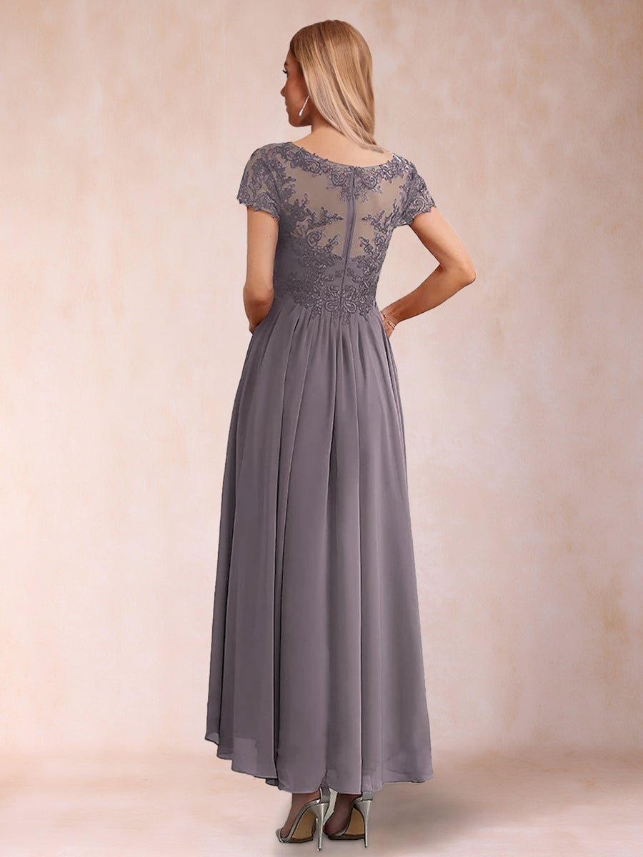 Gia Mae Steel Blue bodice detail mother of the bride dress