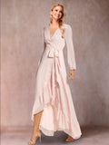 Rhoswen Blush front view wedding guest dress