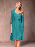 Eulalia Noor Turquoise front view mother of the bride dress