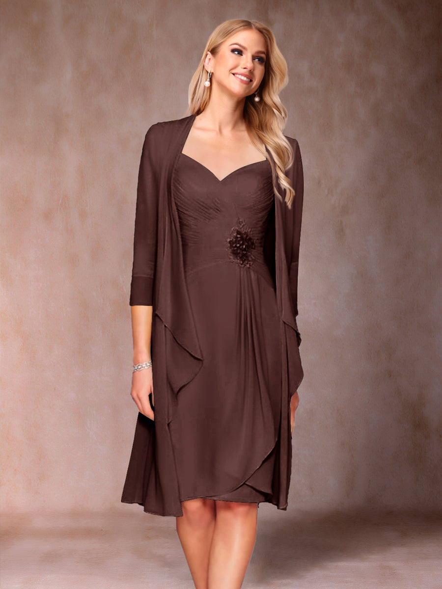 Eulalia Noor Brown front view mother of the bride dress