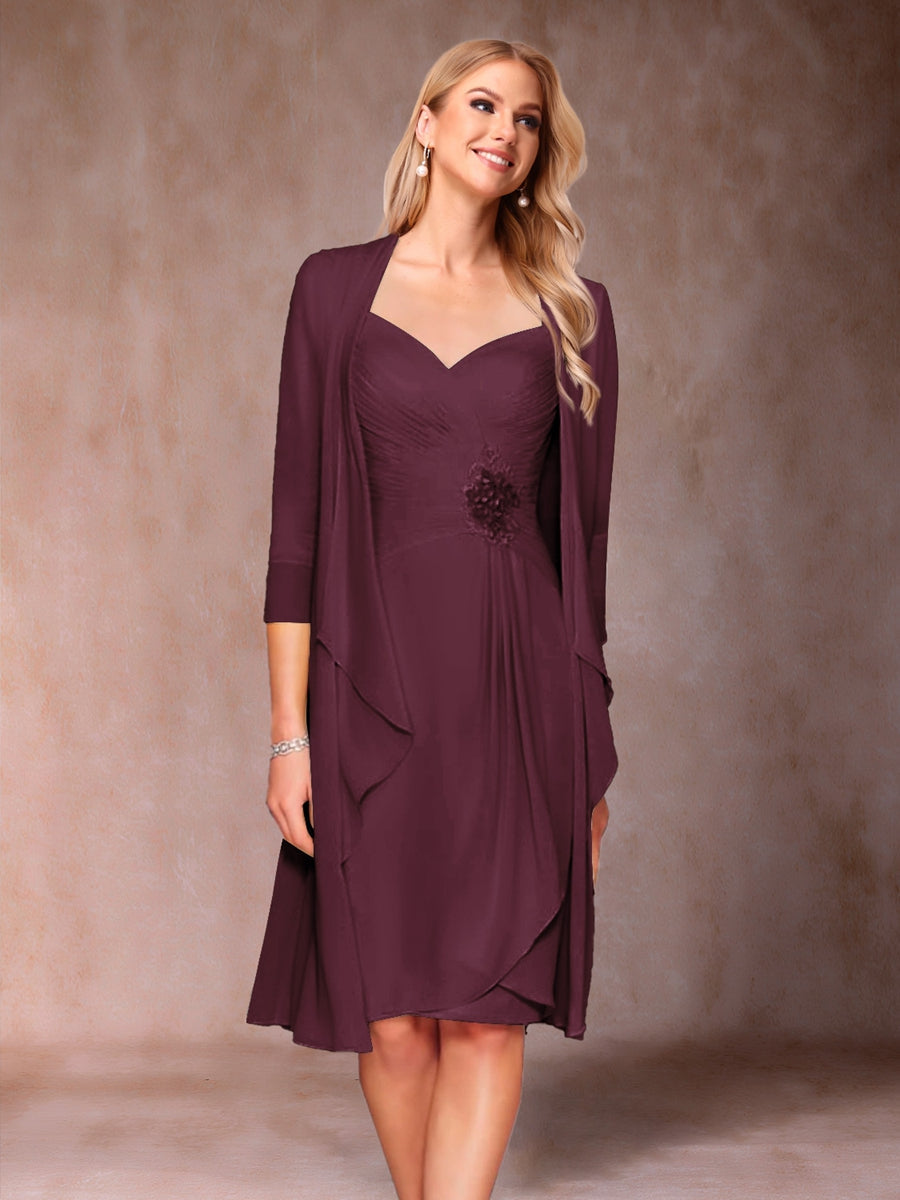 Eulalia Noor Burgundy front view mother of the bride dress