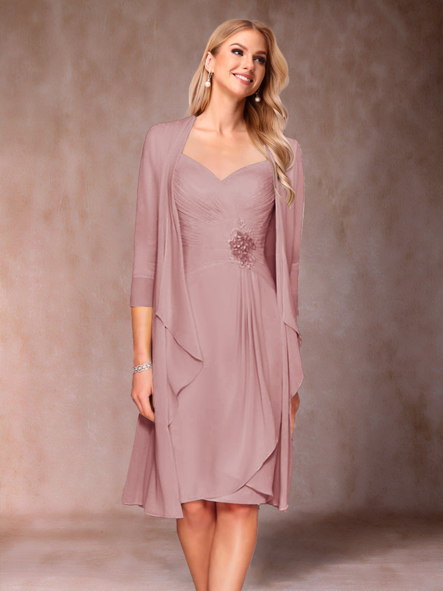 Eulalia Noor Dusty Rose front view mother of the bride dress