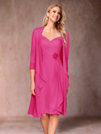 Eulalia Noor Hot Pink front view mother of the bride dress
