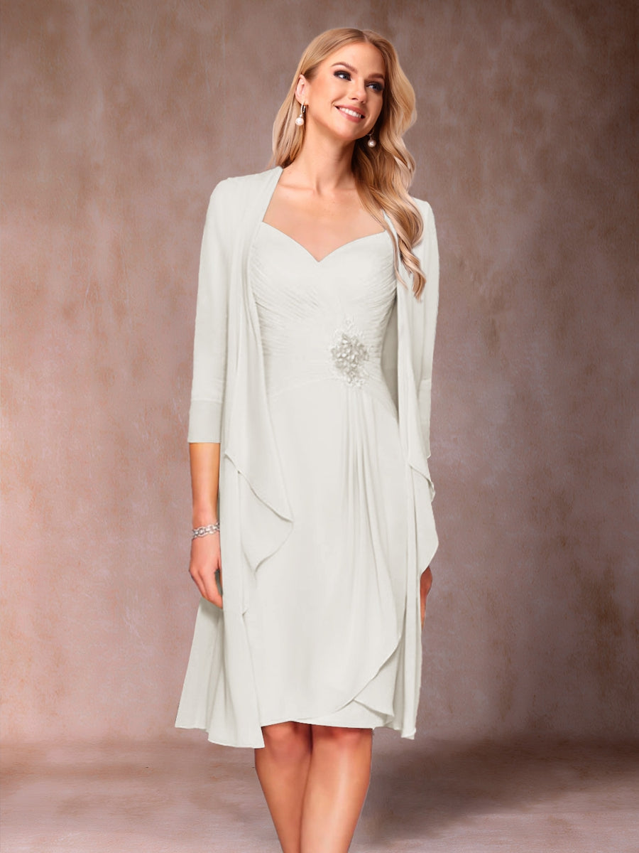 Eulalia Noor Ivory front view mother of the bride dress