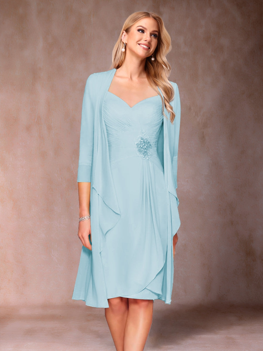 Eulalia Noor Sky Blue front view mother of the bride dress