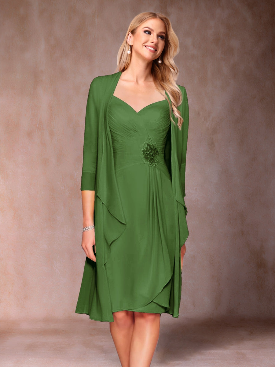 Eulalia Noor Olive Green front view mother of the bride dress