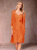 Eulalia Noor Orange front view mother of the bride dress